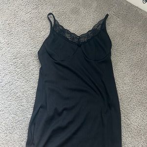 Shein lace trim black mini dress. Size: small